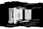 Photo for reference of how the nooks are built. Your color selection is for the closures and bars. Any detailed section is printed in gray resin unless the painted option is selected.