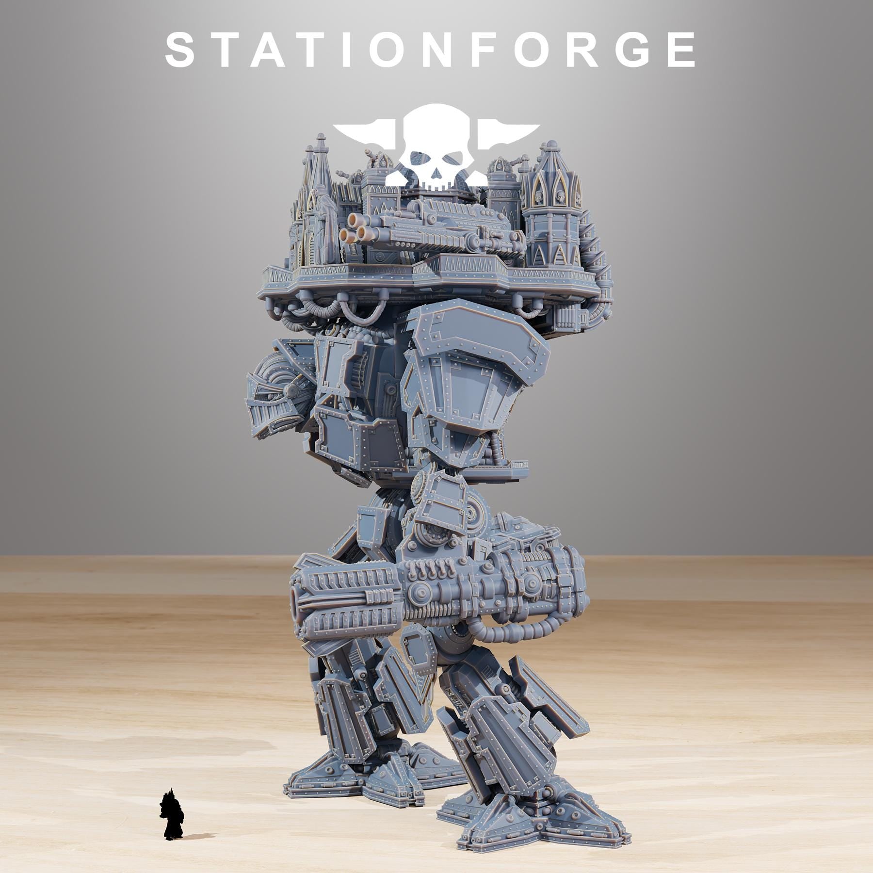 Scavenger Trident - 61cm tall warlord knight titan miniature - Grimdark wargame proxies by Station Forge