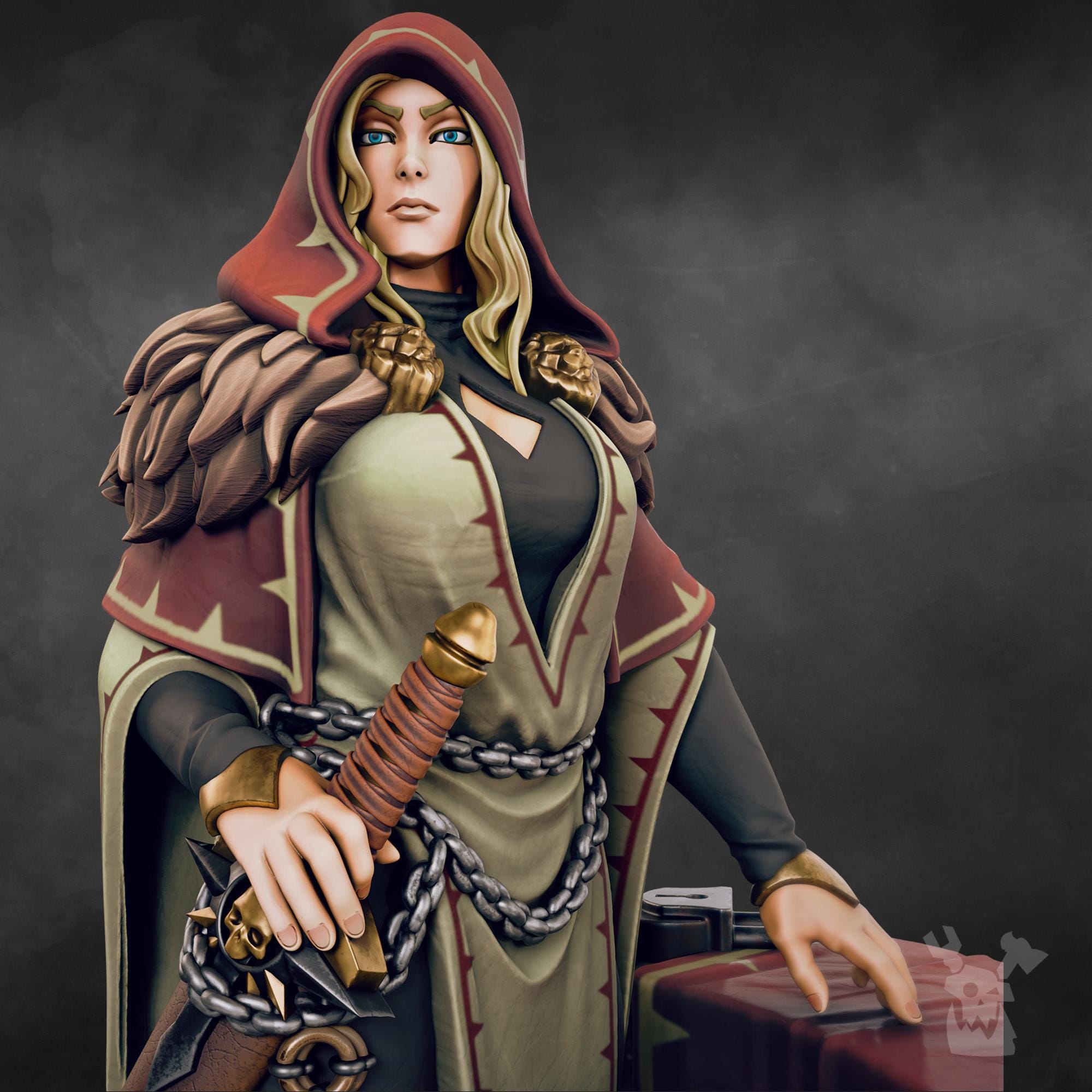 Leona the Forestborn - Female Paladin Knight - Prayer before battle - Beautiful Knight - Lioness Knight - Grimdark Miniatures and proxies by Dakkadakka